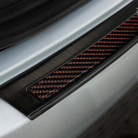 Carbon Ladekantenschutzleiste für Mercedes GLE Coupe C292 Schwarzer Stahl mit Rot-Schwarzer Carbon Farbe