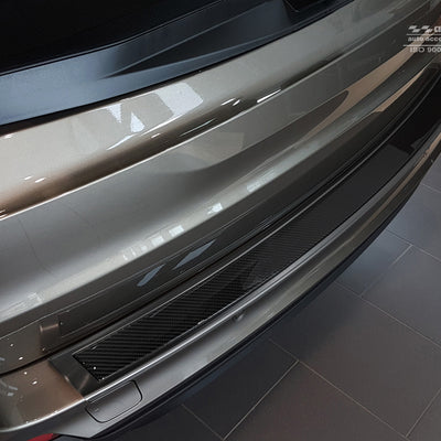 Carbon Ladekantenschutzleiste für BMW  X5 F15 2013-> Schwarzer Stahl mit schwarzer Carbon Farbe