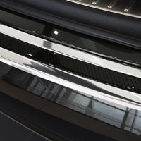 Carbon Ladekantenschutzleiste für BMW  X6 II F16 2014-2019 Poliertes Stahl mit Schwarzer Carbon Farbe