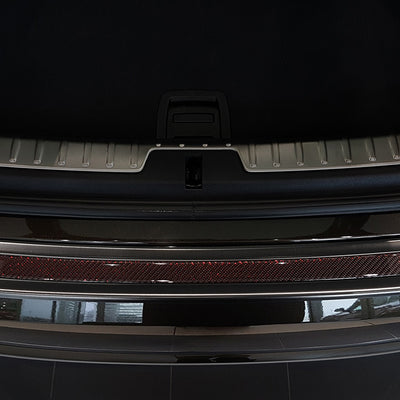 Carbon Ladekantenschutzleiste für BMW  X6 II F16 2014-2020 Schwarzer Stahl mit schwarzer und roter Carbon Farbe
