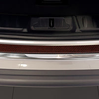 Carbon Ladekantenschutzleiste für Jaguar F-Pace Poliertes Stahl mit Rot-Schwarzer Carbon Farbe