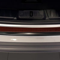 Carbon Ladekantenschutzleiste für Jaguar F-Pace Schwarzer Stahl mit Rot-Schwarzer Carbon Farbe