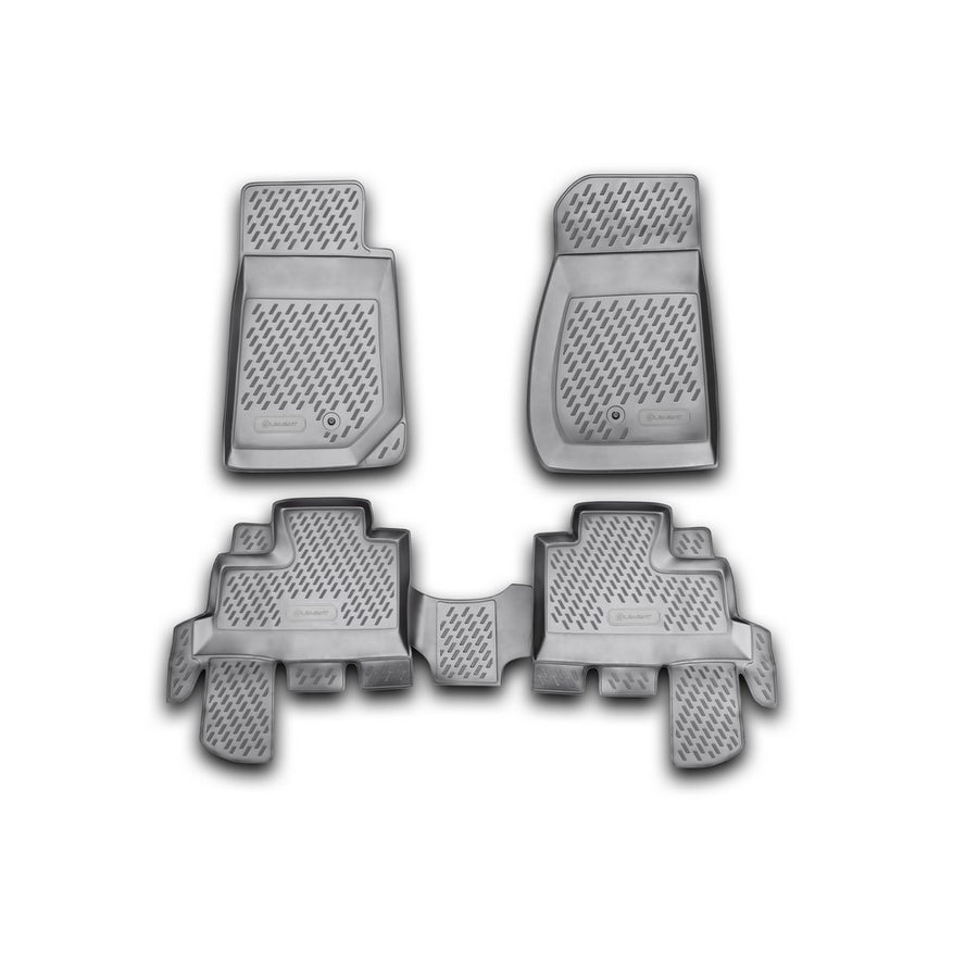3D Element Gummi Fußmatten für JEEP Wrangler MK3 4 Türer, 2007-2017 4er Set Schwarz
