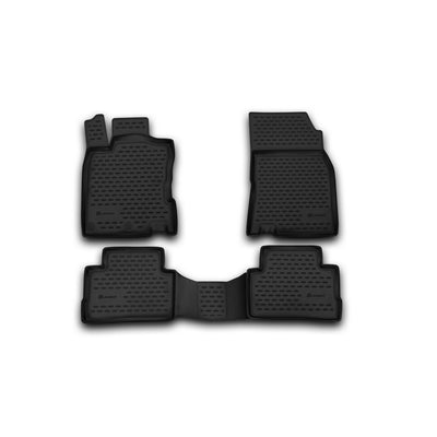 3D Element Gummi Fußmatten für NISSAN Qashqai, 2014->, für Autos gebaut  in UK, 4er Set Schwarz