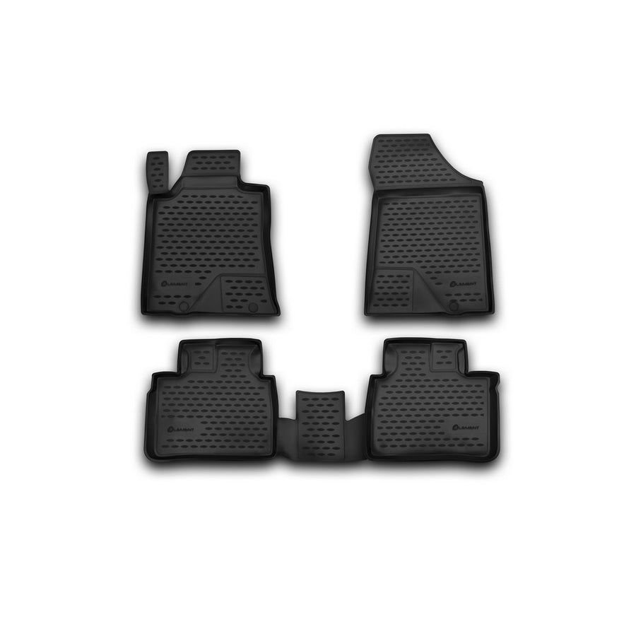 3D Element Gummi Fußmatten für NISSAN Teana III, 2014->, 4er Set Schwarz