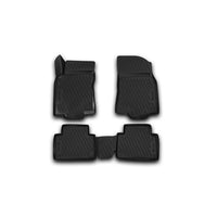 3D Element Gummi Fußmatten für NISSAN X-Trail T32 (III, IIIр), 2013->, 4er Set Schwarz