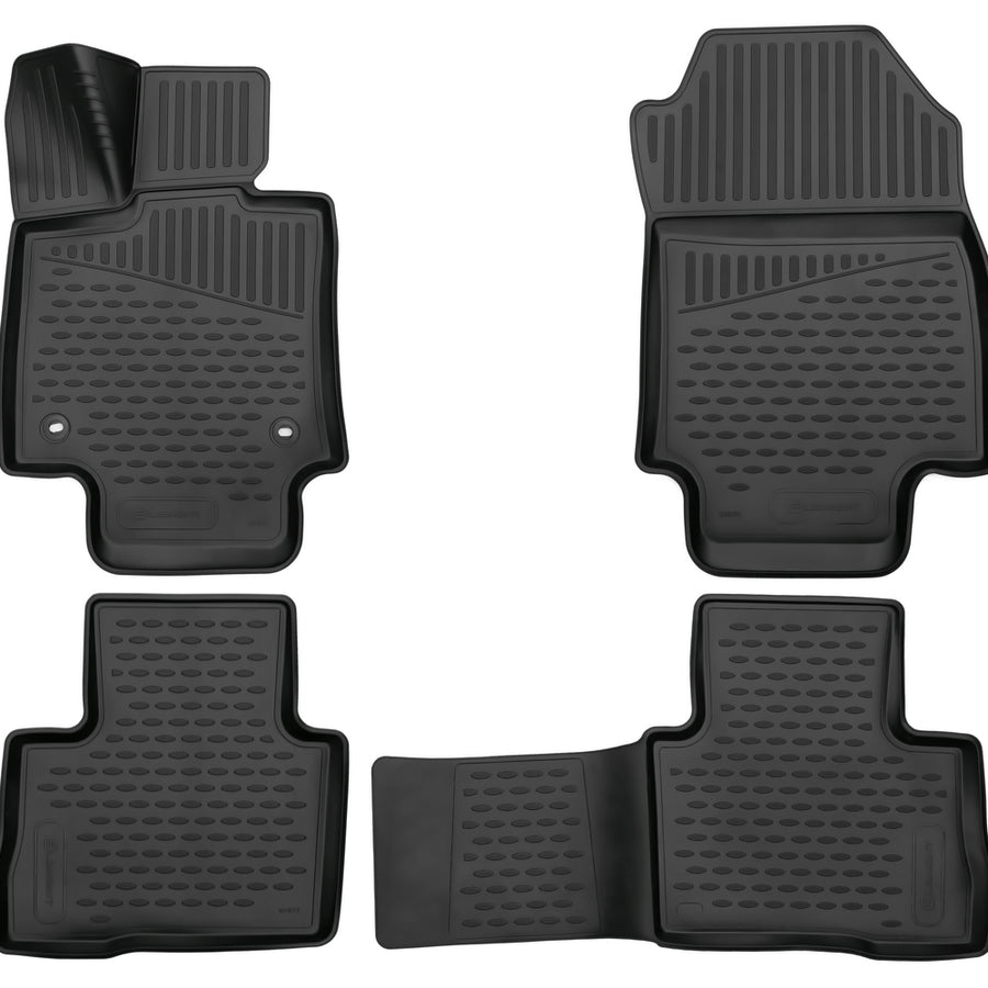 3D Element Gummi Fußmatten für TOYOTA RAV4 XA50, 2019->, Cross , 4er Set Schwarz