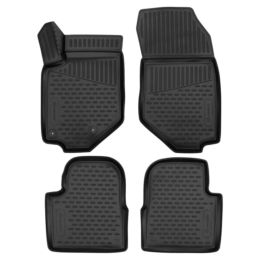 3D Element Gummi Fußmatten für Peugeot 2008 Schwarz