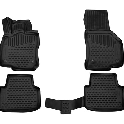 3D Element Gummi Fußmatten für VOLKSWAGEN Passat B8 (Typ 3G), 2015->, Limousine/Kombi, (Europa), 4er Set Schwarz