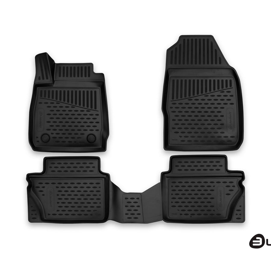 3D Element Gummi Fußmatten für FORD Fiesta, 2011-2015, 2015->, 4er Set Schwarz