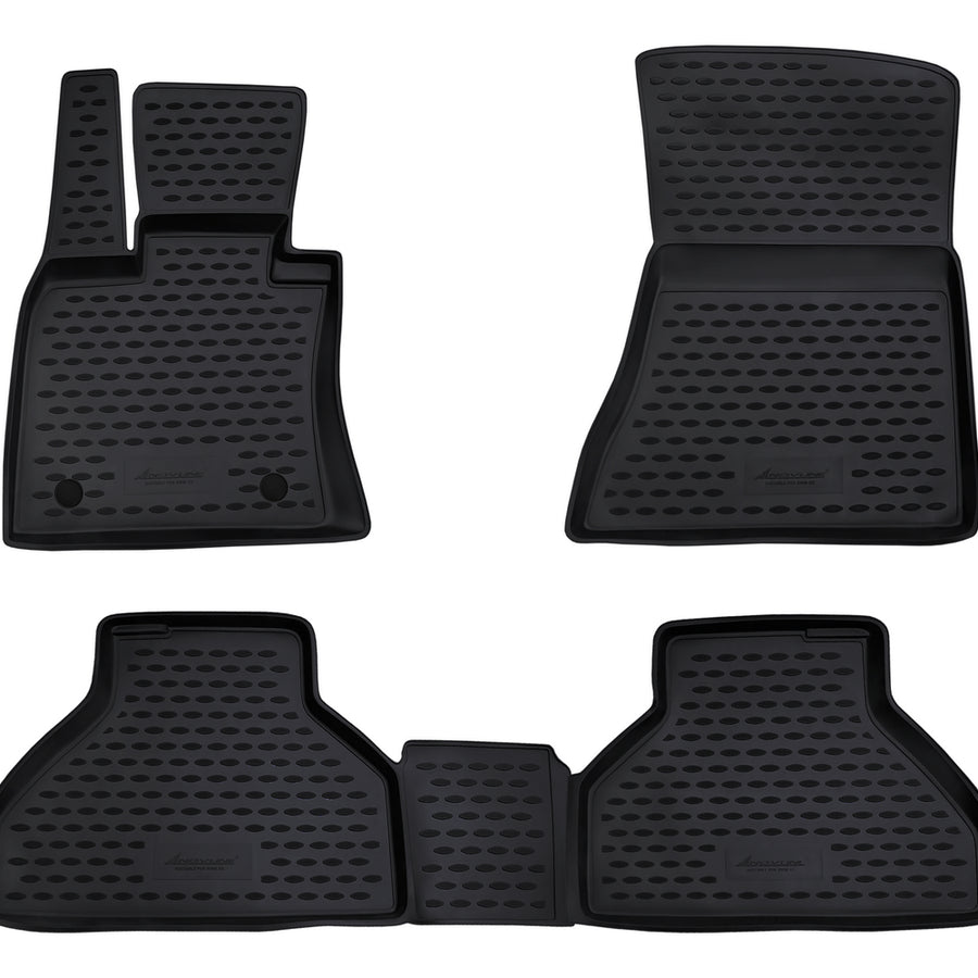 3D Element Gummi Fußmatten für BMW X5 E70, 2007-2013, 4er Set Schwarz