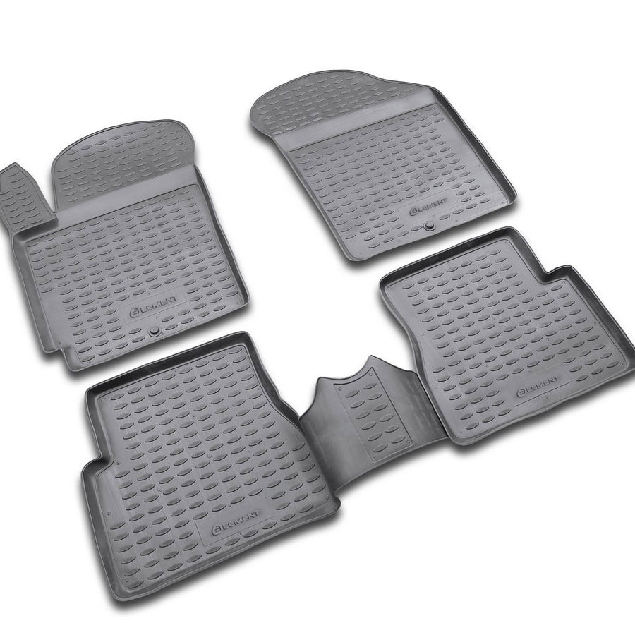 3D Element Gummi Fußmatten für KIA Picanto, 2004-2011, 4er Set Schwarz