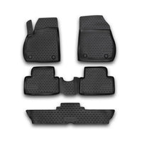 3D Element Gummi Fußmatten für OPEL Zafira, 2012->, 7 Sitzer 5er Set Schwarz