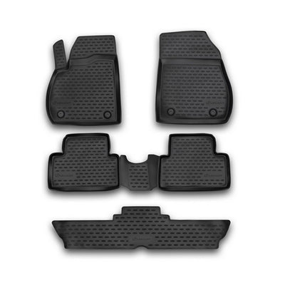 3D Element Gummi Fußmatten für OPEL Zafira, 2012->, 7 Sitzer 5er Set Schwarz