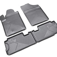 3D Element Gummi Fußmatten für PEUGEOT Partner, 2008->, 4er Set Schwarz