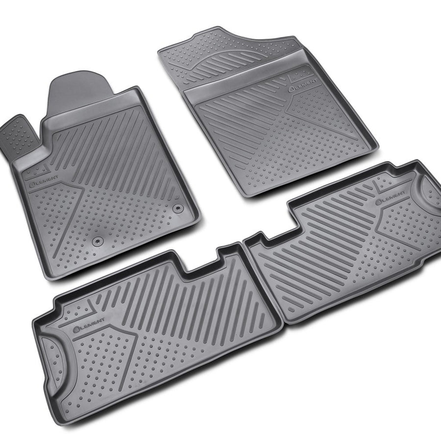 3D Element Gummi Fußmatten für PEUGEOT Partner, 2008->, 4er Set Schwarz