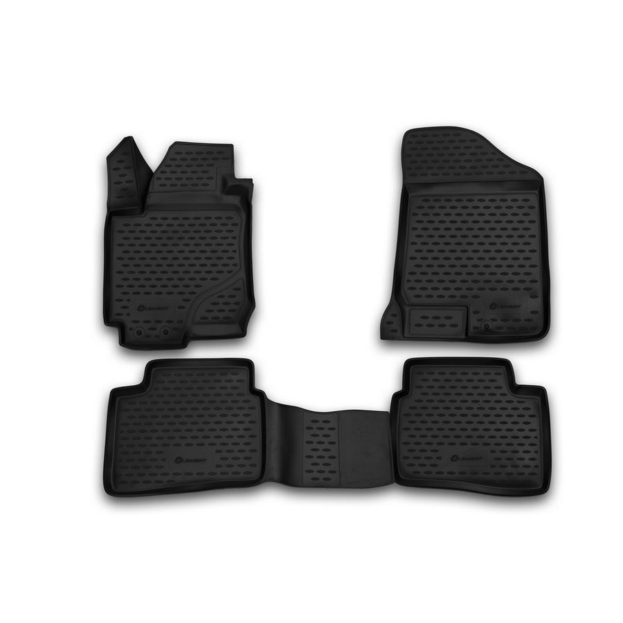 3D Element Gummi Fußmatten für KIA Cee'd, 2007-2012 4er Set Schwarz