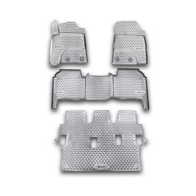 3D Element Gummi Fußmatten für TOYOTA Land Cruiser, 200, 2012-2015 4er Set Schwarz